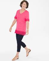 Thumbnail for your product : Chico's Chicos Lace Trim V-Neck Tee