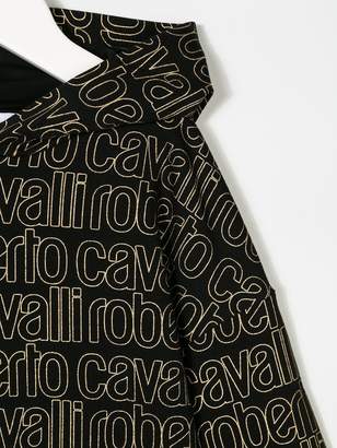 Roberto Cavalli Junior logo print hoodie