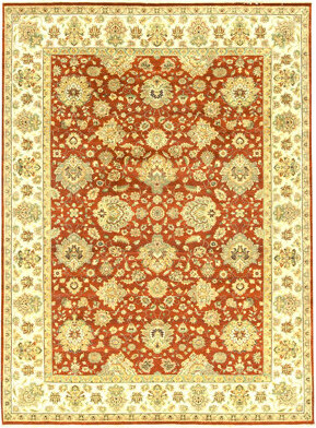 Bokara Rug Co. Inc. High-Quality Hand-Knotted Red And Cream Area Rug