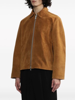 Sunflower Classic-Collar Suede Jacket - ShopStyle