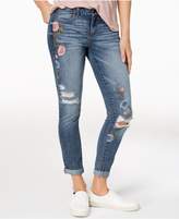 Thumbnail for your product : Rewash Juniors' Ripped Embroidered Cuffed Skinny Jeans