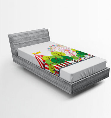 Ambesonne Circus Microfiber Fitted Sheet