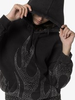 Thumbnail for your product : Filles a papa Crystal-Embellished Flame Motif Cotton Hoodie