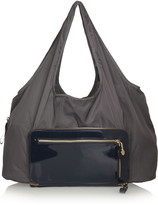 Thumbnail for your product : See by Chloe Fannie patent-leather and twill fold-away shoulder bag