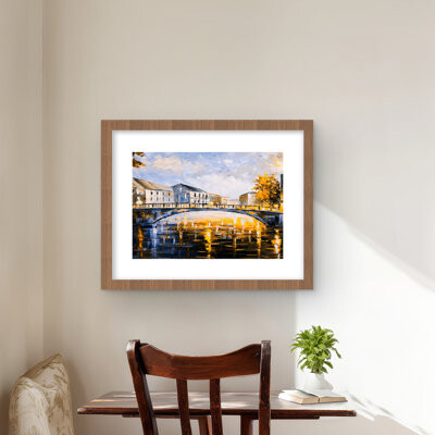 Lark Manor Bridge by a Sunny Day - Framed Matted Print for Home Decor
