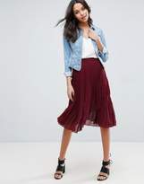 Thumbnail for your product : ASOS Pleated Midi Skirt With Wrap Front Detail