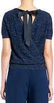 Thumbnail for your product : Carolina Herrera Lurex® Crewneck Tieback Short-Sleeve Sweater