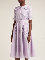 Thumbnail for your product : Luisa Beccaria Sailor-collar Gingham Cotton-blend Dress - Burgundy