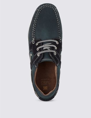 Marks and Spencer Leather Lace-up Sport Deck Trainers