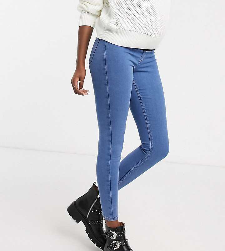 Topshop Maternity Joni overbump skinny jeans in bleach wash - ShopStyle