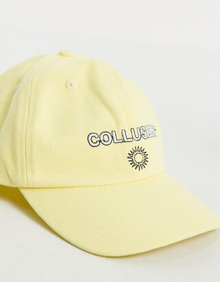 Collusion branded baseball cap in yellow