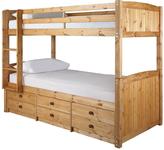 Thumbnail for your product : Kidspace Georgie Solid Pine Bunk Bed Frame with Storage and Guest Bed