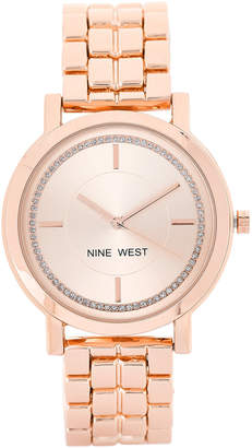 Nine West NW/2196 Rose Gold-Tone Crystal Watch
