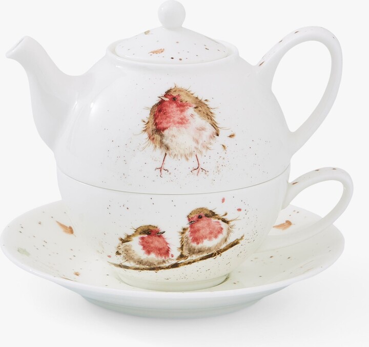 Wrendale Designs Robin Tea For One Bone China Teapot, 300ml, Cream