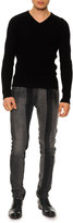 Thumbnail for your product : Dolce & Gabbana Patch Stripe Straight-Leg Jeans, Gray