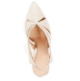 Thumbnail for your product : WtR - Crinkle Gold Leather Slingback Block Heels