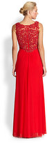 Thumbnail for your product : La Femme Sequined Lace-Detail Gown