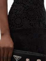 Thumbnail for your product : Prada Floral Lace And Silk Midi Skirt - Womens - Black