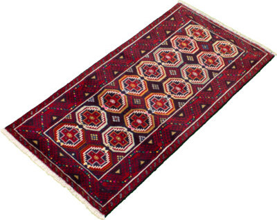 Ecarpetgallery One-of-a-Kind Hand-Knotted 1980s Rizbaft Red 3'2" x 6'2" Wool Area Rug