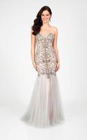 Thumbnail for your product : Terani Couture Wonderful Beaded Sweetheart Scalloped Hemline Polyester Mermaid Gown 1711P2394