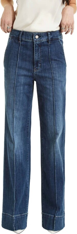 Tractr Women's Front Seam Trouser Jeans In Indigo