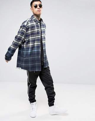 Reclaimed Vintage Inspired Oversized Checked Flannel Shirt In Dip Dye