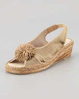 Thumbnail for your product : Andre Assous Dion Silk Espadrille Wedge, Beige