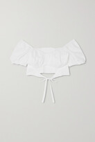 Thumbnail for your product : Reformation Pimenta Cropped Organic Cotton-blend Top - White - US0
