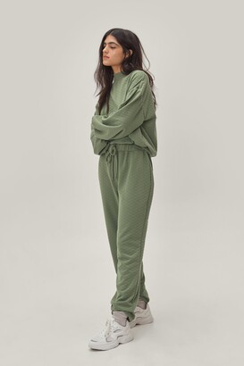 Nasty Gal Womens Quilted Relaxed Drawstring Sweatpants