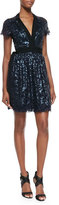 Thumbnail for your product : Diane von Furstenberg Sabina Sequined Lace Tie-Waist Dress
