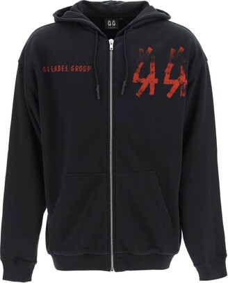 スウェット・トレーナー 44 LABEL GROUP BLACK, WHITE AND RED COTTON SWEATSHIRT HOODIES | 44 LABEL GROUP
