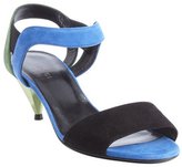 Thumbnail for your product : Gucci black and blue and green suede kitten pump sandals