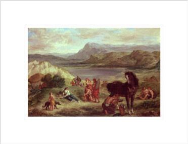 Red Barrel Studio Ovid in Exile by Eugène Delacroix -Framed Giclee Print