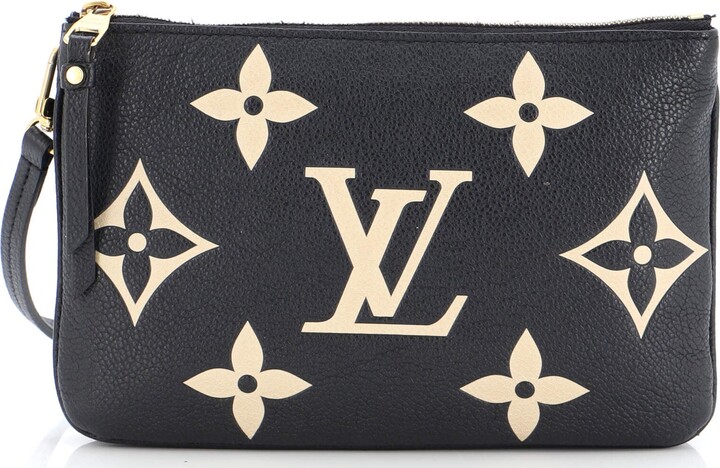 Louis Vuitton, Bags, Louis Vuitton Double Zip Pochette Bicolor Monogram  Empreinte Giant Neutral