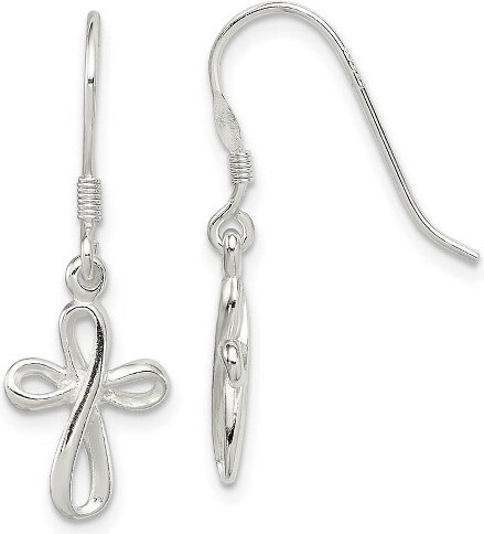 Black Bow Jewelry Co. BlackBowJewelrySmallEverlastingCrossDangleEarringsinSterlingSilver