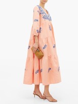 Thumbnail for your product : Muzungu Sisters - Frangipani Floral-embroidered Tiered Dress - Pink Multi