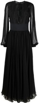 Thumbnail for your product : Rochas Sheer Front Tie-Fastening Gown