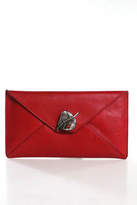 Thumbnail for your product : Corto Moltedo Red Leather Leaf Envelope Clutch Handbag