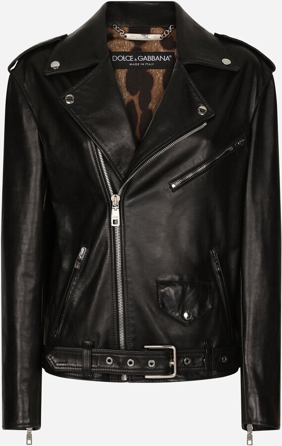 Dolce & Gabbana Leather biker jacket - ShopStyle