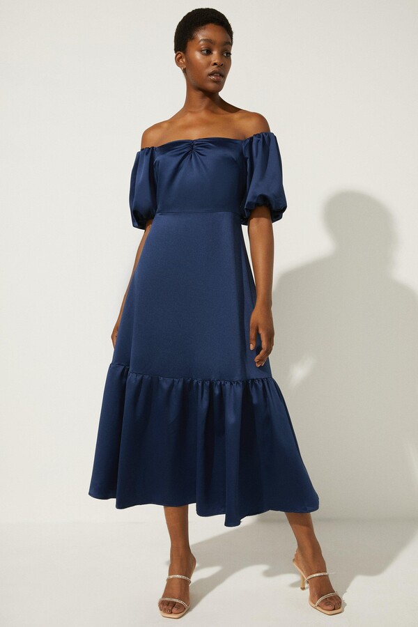 navy bardot dresses