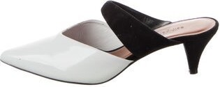 Self-Portrait Patent Leather Colorblock Pattern Mules