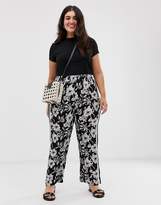 Thumbnail for your product : Brave Soul Plus floral print trousers-Navy