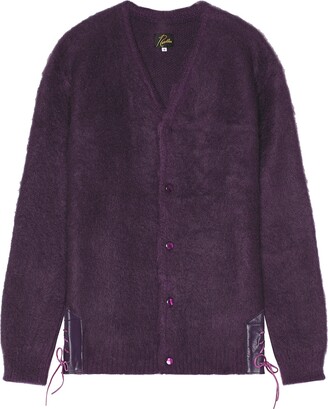 Needles Ep Mohair Cardigan Solid in Purple - ShopStyle
