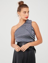 Thumbnail for your product : Very Bow One Shoulder Lurex Top - Multi