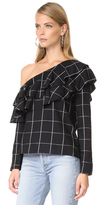 Thumbnail for your product : WAYF Everett One Shoulder Ruffle Top