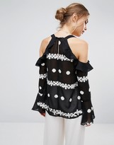Thumbnail for your product : Endless Rose Cold Shoulder Embriodered Top