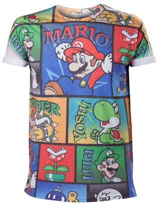 Nintendo Super Mario Bros. All-Over Mario And Co T-Shirt (Ts877036ntn-S)