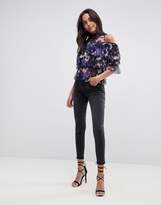Thumbnail for your product : AX Paris Cold Shoulder Ruffle Top