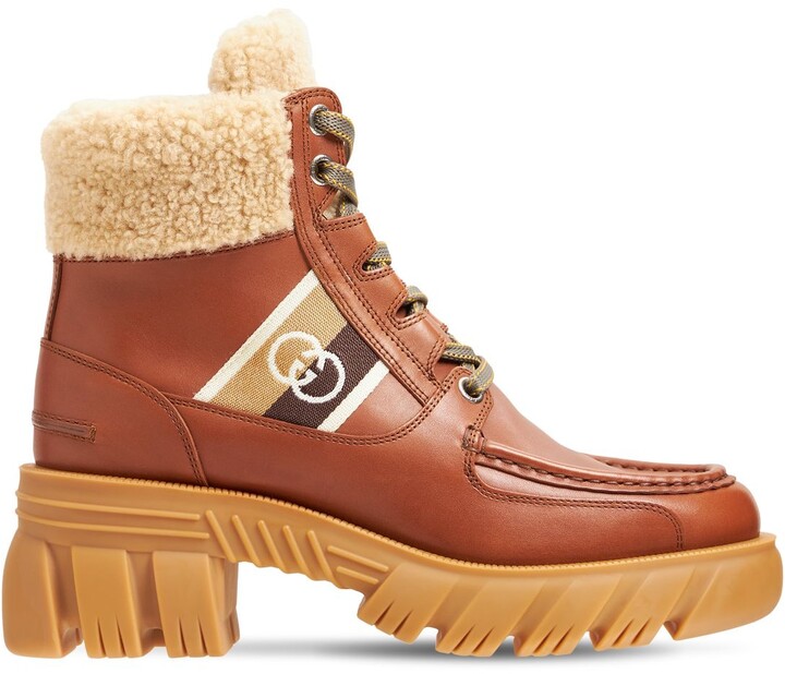Gucci 40mm Romance leather combat boots - ShopStyle