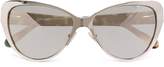 Thumbnail for your product : Prism Cat-eye Acetate And Gold-tone Mirrored Sunglasses